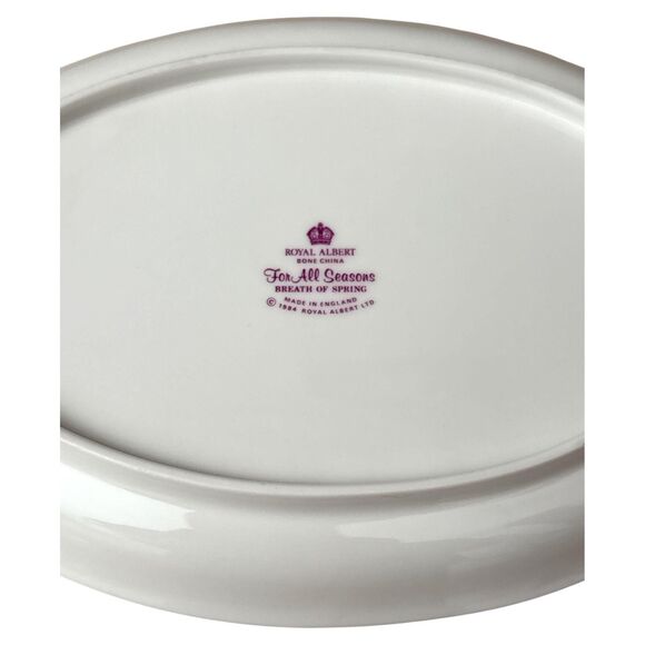 Royal Albert Breath of Spring Underplate: Bone China Gravy Boat Tray - Picture 5 of 6